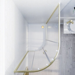 Nes Home Lh 1200 X 800mm Offset Brushed Brass Framed Quadrant Shower Enclosure  & Tray - thumbnail 8