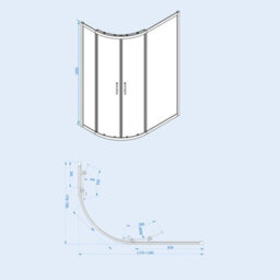 Nes Home Lh 1200 X 800mm Offset Brushed Brass Framed Quadrant Shower Enclosure  & Tray - thumbnail 7