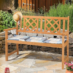 Garden Bench Chair 2-Seater Wooden Outdoor Park Seating Wood Furniture Seat - thumbnail 1
