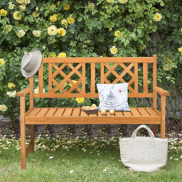 Garden Bench Chair 2-Seater Wooden Outdoor Park Seating Wood Furniture Seat - thumbnail 6