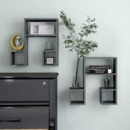 Berkfield Wall Shelf 2 Pcs High Gloss Grey 50X15X50 Cm Engineered Wood