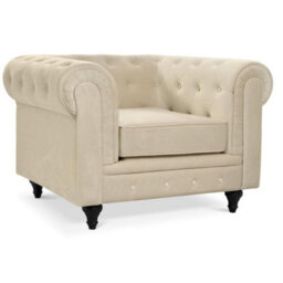 Bravich Chesterfield Armchair - Velvet Cream - thumbnail 4