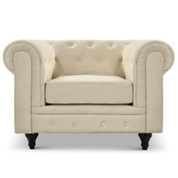 Bravich Chesterfield Armchair - Velvet Cream