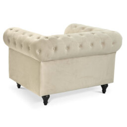 Bravich Chesterfield Armchair - Velvet Cream - thumbnail 3