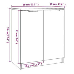Vidaxl Shoe Cabinet White 59X35X70 Cm Engineered Wood - thumbnail 3