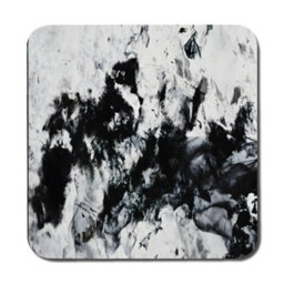 Benjamin Tate Design Abstract Black And White Marble Placemat And Coaster Set - thumbnail 3