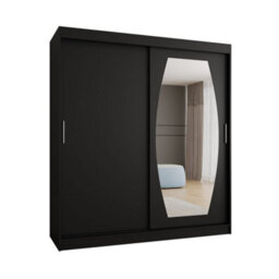 Arte Rossa Sliding Door Wardrobe 180Cm Black - Sleek Storage For Modern Interiors - thumbnail 1