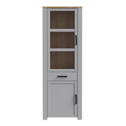 Furniture To Go Bohol Narrow Display Cabinet In Riviera Oak/grey Oak - thumbnail 3