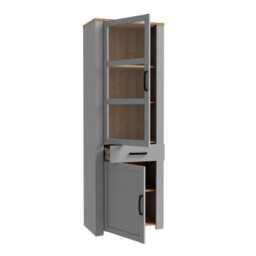 Furniture To Go Bohol Narrow Display Cabinet In Riviera Oak/grey Oak - thumbnail 4
