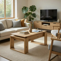 Amos Mann Furniture Aspen Oak Effect Coffee Table With Lift Up Storage - thumbnail 2