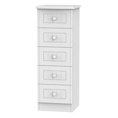 Vittoria Ready Assembled High Gloss White No Effect 5 Drawer Chest (H)1075mm (W)395mm (D)415mm - image 1