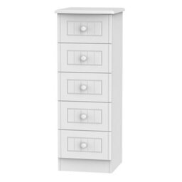 Vittoria Ready Assembled High Gloss White No Effect 5 Drawer Chest (H)1075mm (W)395mm (D)415mm - thumbnail 1