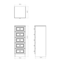 Vittoria Ready Assembled High Gloss White No Effect 5 Drawer Chest (H)1075mm (W)395mm (D)415mm - thumbnail 4