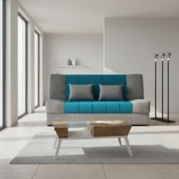 Sonia Sofa Bed With Storage Springs And Foam Stylish Living Room Or Guest Room Sofa With Cushions Light Grey And Turquoise