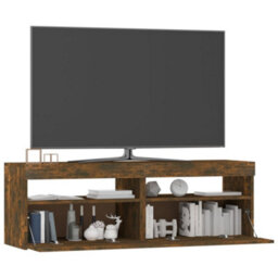 Berkfield Tv Cabinet With Led Lights Smoked Oak 120X35X40 Cm - thumbnail 7