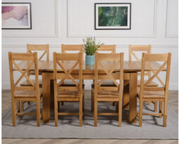 That's Furniture Richmond 140Cm - 220Cm Oak Extending Dining Table And 8 Chairs Dining Set With Berkeley Chairs - thumbnail 2