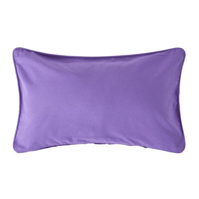 Homescapes Cotton Plain Purple Rectangular Cushion Cover, 30 X 50 Cm - image 1