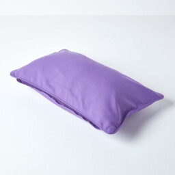 Homescapes Cotton Plain Purple Rectangular Cushion Cover, 30 X 50 Cm - thumbnail 3