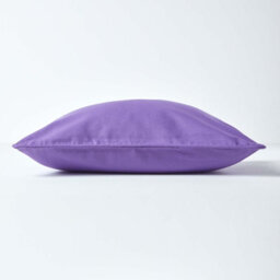 Homescapes Cotton Plain Purple Rectangular Cushion Cover, 30 X 50 Cm - thumbnail 2