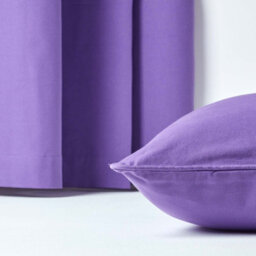 Homescapes Cotton Plain Purple Rectangular Cushion Cover, 30 X 50 Cm - thumbnail 5