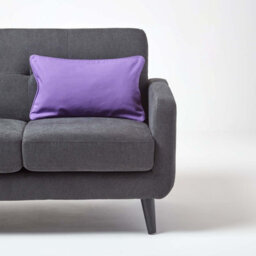 Homescapes Cotton Plain Purple Rectangular Cushion Cover, 30 X 50 Cm - thumbnail 4