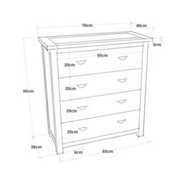 Cabinet Bits Lovere 4 Drawer Chest Of Drawers Chrome Cup Handle - thumbnail 8