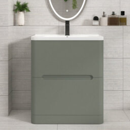 Royal Bathrooms Venice 700mm Sage Green Floor Standing Vanity Unit 2 Drawer With Ceramic Basin