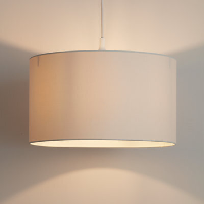 GoodHome Kpezin Cream Fabric Dyed Circular Light Shade (D)40Cm - image 1
