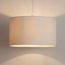 GoodHome Kpezin Cream Fabric Dyed Circular Light Shade (D)40Cm
