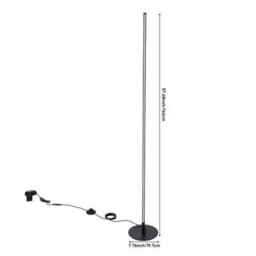 Living And Home Modern Black Dimmable Led Floor Lamp With Remote Control And Foot Switch, 12W - thumbnail 6