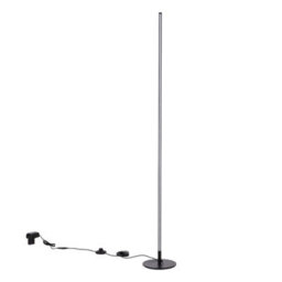 Living And Home Modern Black Dimmable Led Floor Lamp With Remote Control And Foot Switch, 12W - thumbnail 3