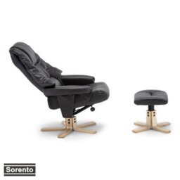 More4Homes Sorento Brown Bonded Leather Swivel Recliner Armchair Chair With Foot Stool - thumbnail 5