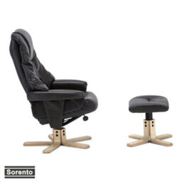 More4Homes Sorento Brown Bonded Leather Swivel Recliner Armchair Chair With Foot Stool - thumbnail 6