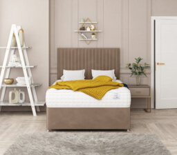 "Bed Choices Manhattan Bed Set No Drawer With Mattress & 26"" Headboard    -Double - Double (Taupe)" - thumbnail 2