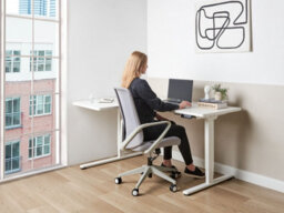 Beliani Electric Adjustable Corner Desk Destines White 160 Cm 109 Cm Left Hand - thumbnail 2