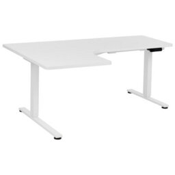 Beliani Electric Adjustable Corner Desk Destines White 160 Cm 109 Cm Left Hand - thumbnail 6