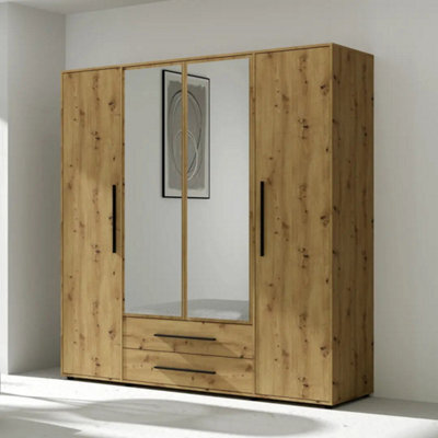 Arte Maxione 13 Hinged Door Wardrobe 198Cm - Oak Artisan, Inviting Woodgrain Storage Retreat - image 1