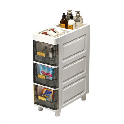3 Drawers Slim Kitchen Storage Cabinet Free Standing Bathroom Floor Cabinet - image 1