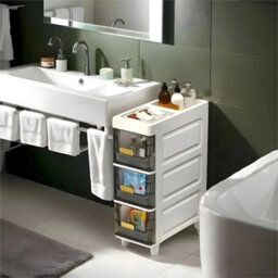 3 Drawers Slim Kitchen Storage Cabinet Free Standing Bathroom Floor Cabinet - thumbnail 4