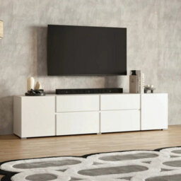 Arte Visby Tv Cabinet 195 Cm In White - Sleek Media Storage With A Bright, Minimal Look - thumbnail 1