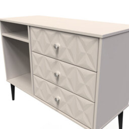 Toledo 3 Drawer Tv Unit In Kashmir Matt (Ready Assembled) - thumbnail 4