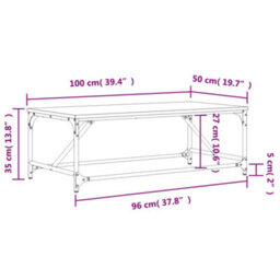 Berkfield Coffee Table Brown Oak 100X50X35 Cm Engineered Wood - thumbnail 9