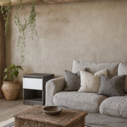 Wyld Haus Budapest Bedside Table Concrete-Effect & White Gloss, 1 Drawer 1 Shelf, L 40.4 X D 40 X H 49.5 Cm - thumbnail 2