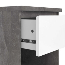 Wyld Haus Budapest Bedside Table Concrete-Effect & White Gloss, 1 Drawer 1 Shelf, L 40.4 X D 40 X H 49.5 Cm - thumbnail 7