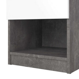 Wyld Haus Budapest Bedside Table Concrete-Effect & White Gloss, 1 Drawer 1 Shelf, L 40.4 X D 40 X H 49.5 Cm - thumbnail 8