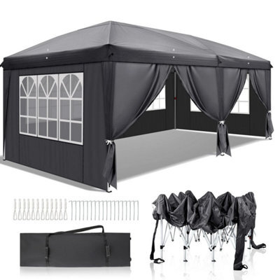 3Mx6M Pop Up Gazebo Party Tent Canopy Marquee With Storage Bag Grey - image 1
