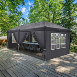 3Mx6M Pop Up Gazebo Party Tent Canopy Marquee With Storage Bag Grey - thumbnail 3