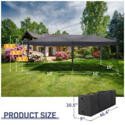 3Mx6M Pop Up Gazebo Party Tent Canopy Marquee With Storage Bag Grey - thumbnail 2