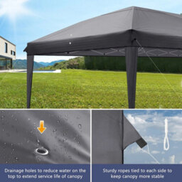 3Mx6M Pop Up Gazebo Party Tent Canopy Marquee With Storage Bag Grey - thumbnail 6
