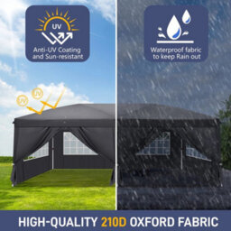 3Mx6M Pop Up Gazebo Party Tent Canopy Marquee With Storage Bag Grey - thumbnail 5